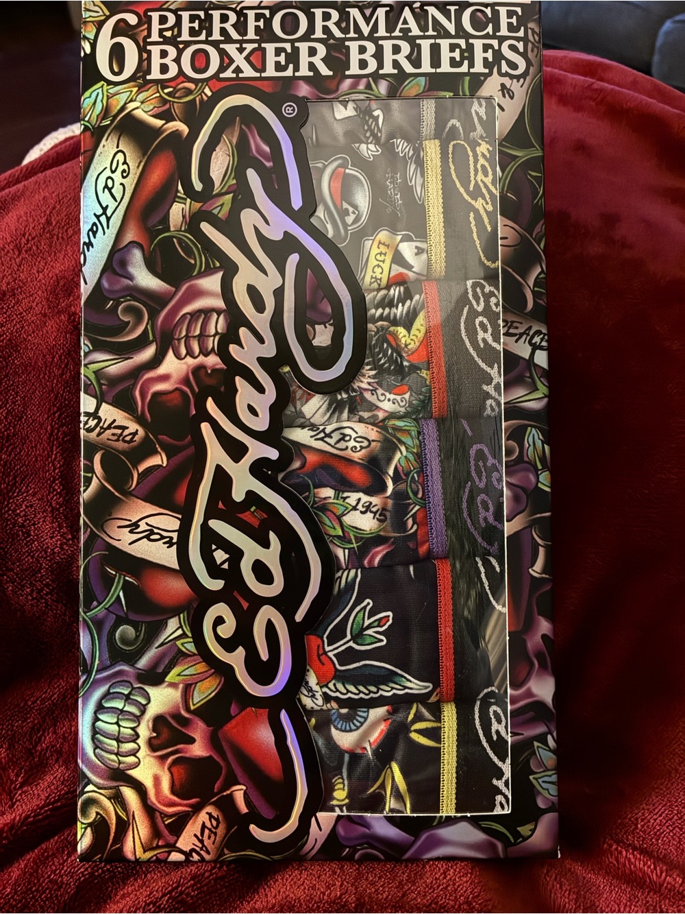 Ed Hardy Home Art Print - Multicolor Skull Design 6 pack briefs
